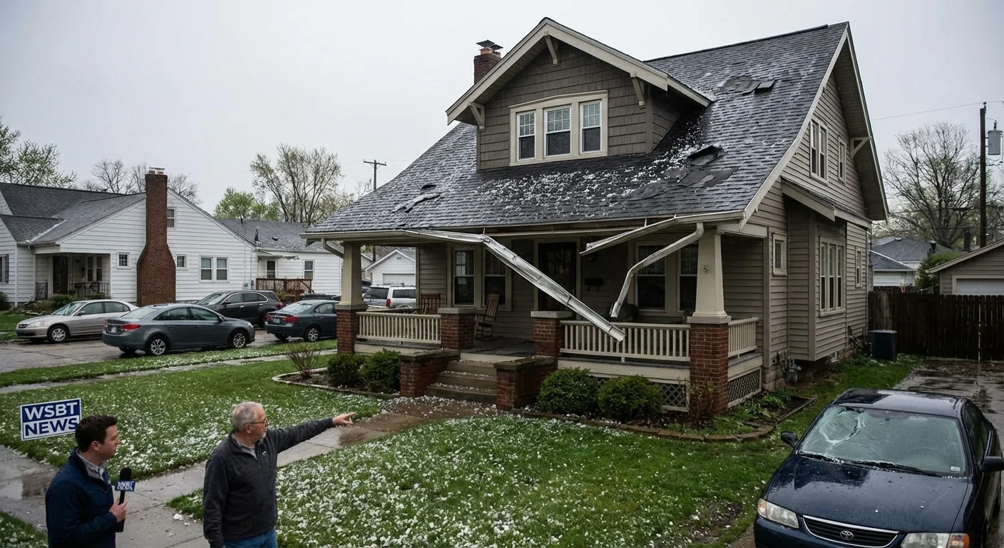 Hail damage to residential roof in Avon Hendricks County Indiana March 2026